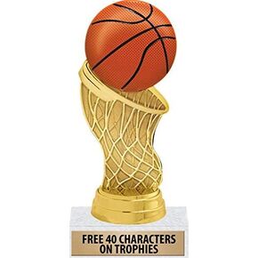 Crown Awards Basketball Trophies - 6" Basketball Hoops Trophy Personalized with Custom Engraving Prime