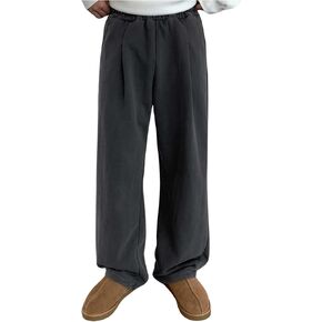 Floerns Men's Elastic Waist Sweat Pants Wide Straight Leg Athletic Sweatpants