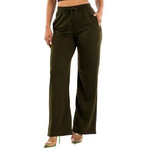 Wide Leg Jogger Pants with Pockets Casual Elastic Waist Lounge Pants Lightweight Soft Comfy Straight Leg Jogger