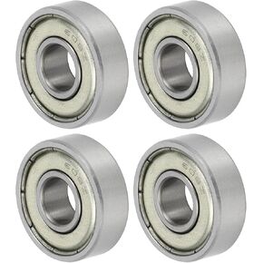 ACROPIX 608ZZ Deep Groove Ball Bearings P5 8x22x7mm Lubricated Bearings Double Metal Seal Silver Tone Scooter Skateboard Wheel - Pack of 4