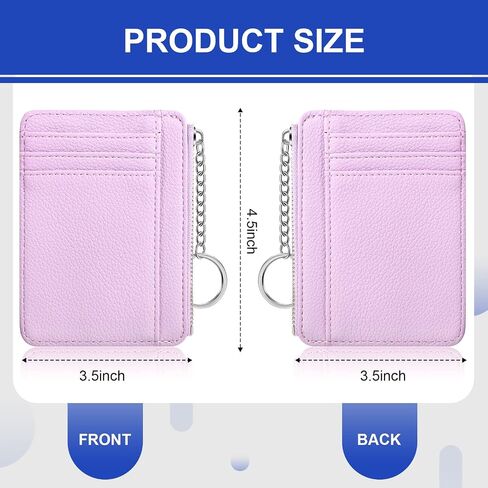 Buryeah 2 Pcs Slim Minimalist Wallet Leather Front Pocket Wallets RFID Blocking Wallets for Women Credit Card Holder for Work Travel in Kuwait