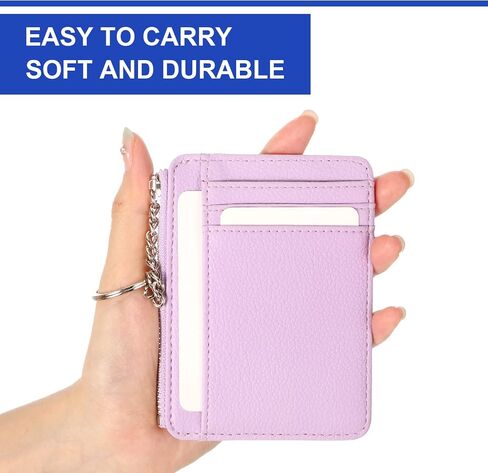 Buryeah 2 Pcs Slim Minimalist Wallet Leather Front Pocket Wallets RFID Blocking Wallets for Women Credit Card Holder for Work Travel in Kuwait
