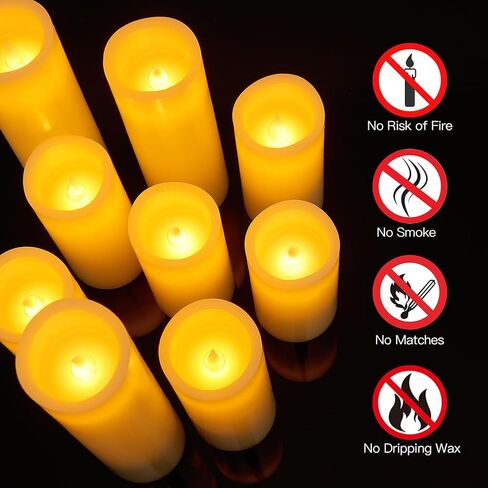 شموع عديمة الدقاع شمع حقيقي مع مؤقت عن بُعد ، 9 حزمة العاج ثلاثية الأبعاد LED LED شموع تديرها شموع لعيد ميلاد عيد ميلاد ديكور منزل (9 ") in Saudi Arabia