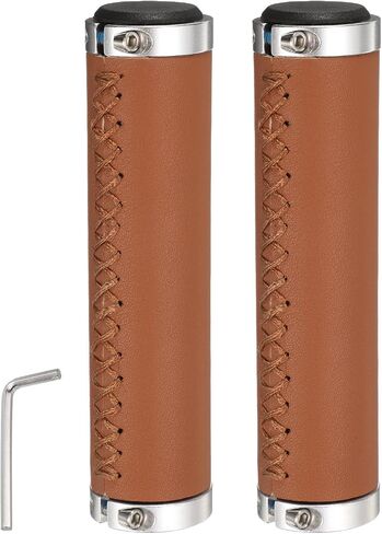 HARFINGTON Bike Handlebar Grips Model Comfortable Grips PU Leather Enhanced Grip BMX Grips with Hex Wrench and Double Aluminum Lock Ring for Mountain Bike and Scooters in Saudi Arabia