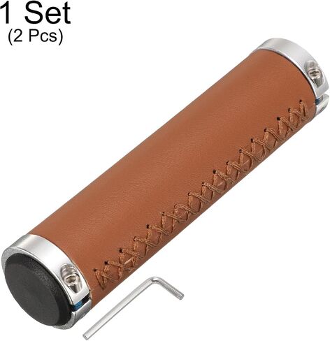 HARFINGTON Bike Handlebar Grips Model Comfortable Grips PU Leather Enhanced Grip BMX Grips with Hex Wrench and Double Aluminum Lock Ring for Mountain Bike and Scooters in Saudi Arabia