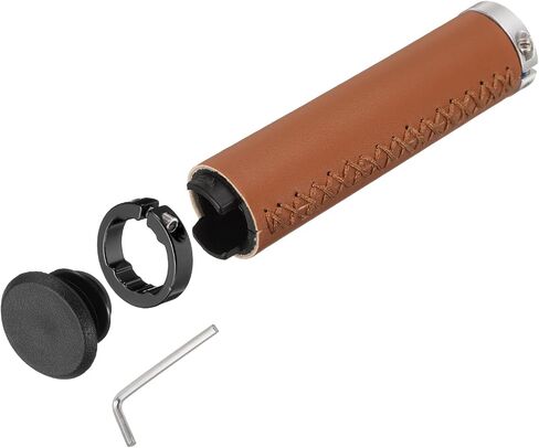 HARFINGTON Bike Handlebar Grips Model Comfortable Grips PU Leather Enhanced Grip BMX Grips with Hex Wrench and Double Aluminum Lock Ring for Mountain Bike and Scooters in Saudi Arabia