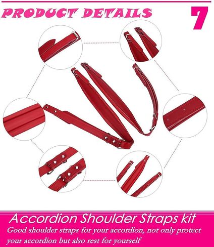 Tbest Molle Strap For Accordion,Accordion Shoulder Strap PU Leather Wear resistant Shoulder Belts Adjustable for 16 120 Bass Accordion 4 Colors(Black) Padded Accordion Straps in Saudi Arabia