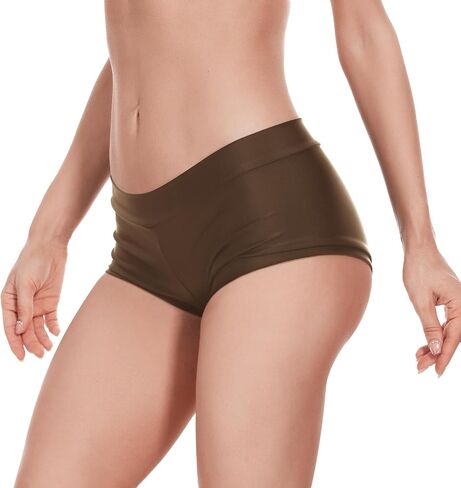 Annbon Ruched Scrunch Butt Bikini Bottoms Mid Rise boy Short Swim Bottoms Bathing Suit Bottoms for Women Full Coverage in Kuwait
