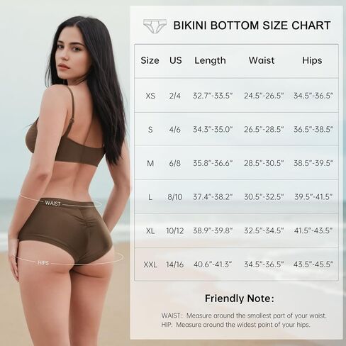 Annbon Ruched Scrunch Butt Bikini Bottoms Mid Rise boy Short Swim Bottoms Bathing Suit Bottoms for Women Full Coverage in Kuwait