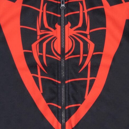 سترة Marvel Comics Boys Avengers and Spider-Man للأبطال الخارقين بأزرار وغطاء للرأس من الصوف للأطفال والأطفال الصغار in Kuwait