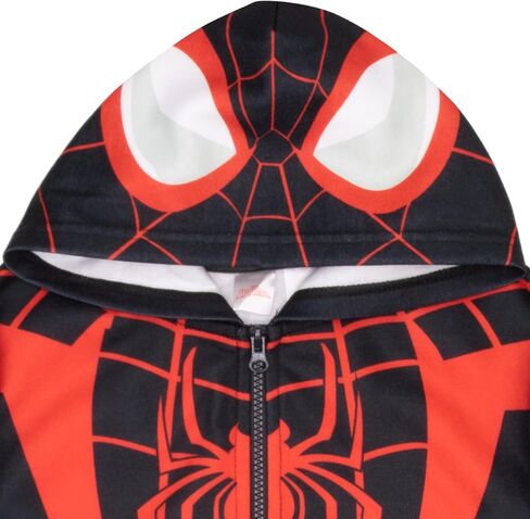 سترة Marvel Comics Boys Avengers and Spider-Man للأبطال الخارقين بأزرار وغطاء للرأس من الصوف للأطفال والأطفال الصغار in Kuwait