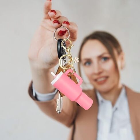 Mini Tumbler Keychain Chapstick Holder - Mini Cup Keychain Chapstick Holder with Mini Stanley Cup Keychain Charm in Saudi Arabia