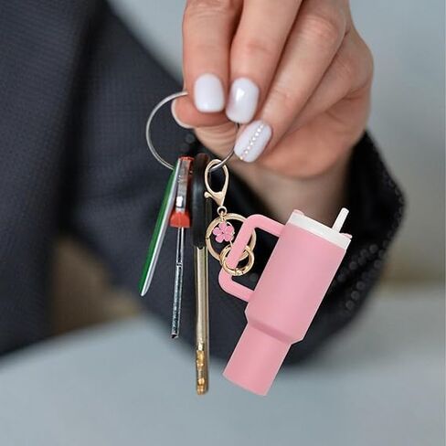 Mini Tumbler Keychain Chapstick Holder - Mini Cup Keychain Chapstick Holder with Mini Stanley Cup Keychain Charm in Saudi Arabia