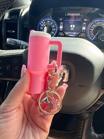 Mini Tumbler Keychain Chapstick Holder - Mini Cup Keychain Chapstick Holder with Mini Stanley Cup Keychain Charm in Saudi Arabia