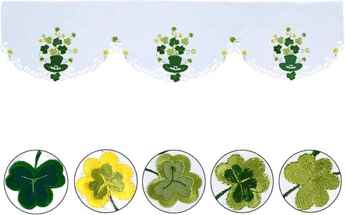 Simhomsen المطرزة الأيرلندية Clover Mantel Top Runner لعيد القديس باتريك (70 × 17 بوصة) in Kuwait