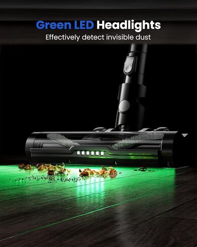 Proscenic Cordless Vacuum Cleaner, 45Kpa 50Mins Runtime Vacuum Cleaners for Home with Green Light, Anti-Tangle, LED Display, Lightweight Stick Vacuum for Pet Hair, Floor&Carpet, P13(Silver) in Saudi Arabia