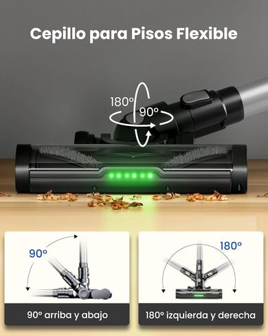 Proscenic Cordless Vacuum Cleaner, 45Kpa 50Mins Runtime Vacuum Cleaners for Home with Green Light, Anti-Tangle, LED Display, Lightweight Stick Vacuum for Pet Hair, Floor&Carpet, P13(Silver) in Saudi Arabia