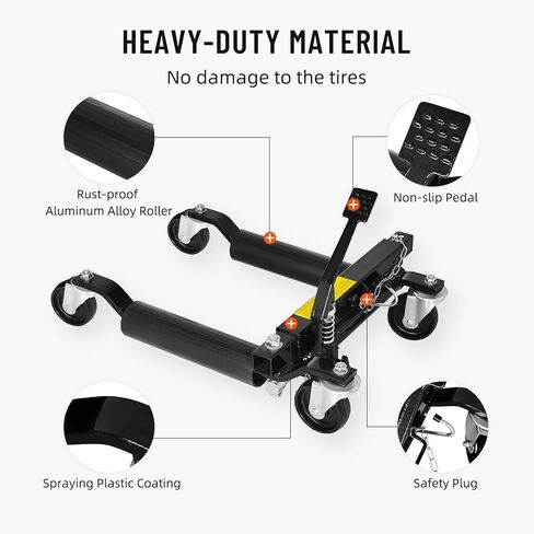 2 عبوة هيدروليكي عجلة دوللي جاك ، سيارة ميكانيكية 3000 رطل تتحرك dolly ، وضع مركبة شديدة التحمل مع دواسة القدم المتقاع in Kuwait