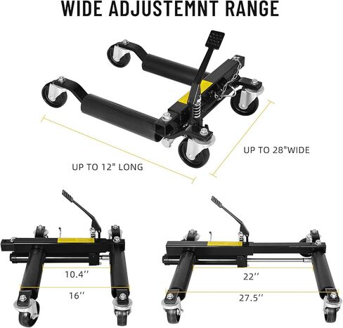 2 عبوة هيدروليكي عجلة دوللي جاك ، سيارة ميكانيكية 3000 رطل تتحرك dolly ، وضع مركبة شديدة التحمل مع دواسة القدم المتقاع in Kuwait