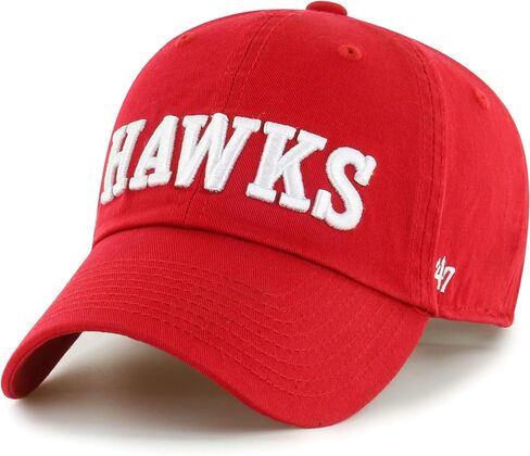 47 Atlanta Hawks Red Script Clean Up Adjustable Cap - NBA Relaxed Fit Dad Hat in Saudi Arabia
