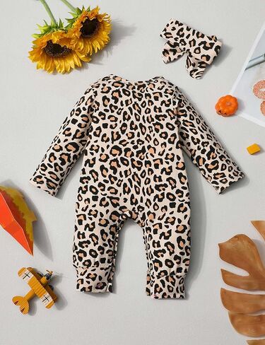 ملابس Von kilizo للفتيات الصغيرات، ملابس لطيفة للأطفال حديثي الولادة مُزينة بنقشة الزهور للفتيات، بدلة رومبير للبنات مطبوع عليها حروف in Kuwait