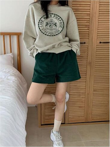 Women's Crew Neck Graphic Sweatshirt Letter Print Long Sleeve Preppy Pullover Top in Saudi Arabia