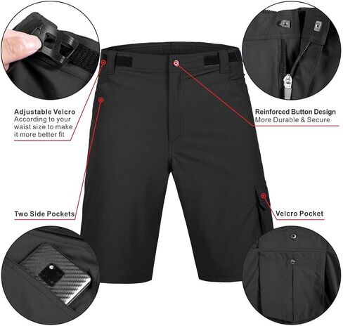 شورت الدراجات الجبلية للرجال مع شورتات MTB ذات الدراجات ثلاثية الأبعاد ثلاثية الأبعاد ، سراويل داخلية للدراجات الخفيفة ذات الوزن الفضفاض in Kuwait