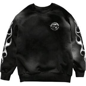 Men's Gothic Graphic Sweatshirts Letter Print Long Sleeve Crewneck Pullover Top