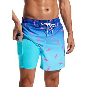 Silkworld Mens Compression Cloy Cloy Swim Tranks Shorts Prots Swits Suits Suits-JAY SHIPPER MOIGETS و Blue-Large