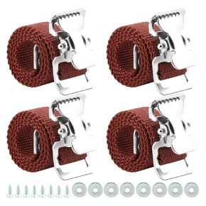 Adjustable Drywall Stilt Leg Straps, 4PCS Replacement Stilt Straps, Nylon Fixation Kit for High Wall Painting/Street Performance/Home Improvement (Brown)