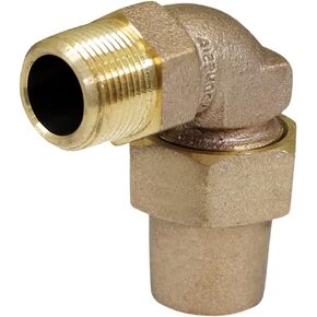 Midline Valve XT-FGN0100 Water Service Elbow 1 in. Flare x MIP Pipe Fitting Bronze