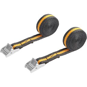 Tolsen 2Pcs Lashing Straps with Cam Buckle Length Adjustable Straps for Motorcycle, Bicycle, Luggage Strapping (0.98"X98")