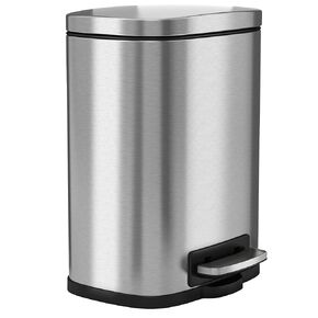 1.3 Gallon / 4.9 Liter Fire Resistant Stainless Steel Step On Pedal Trash Can with Odor Filter and Removable Inner Bucket, FM Approvals Class 6921