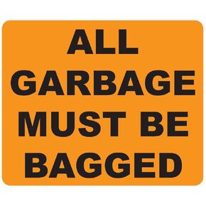 All Garbage Must Be Bagged Stickers for Trash Cans, Garbage Bins (25)
