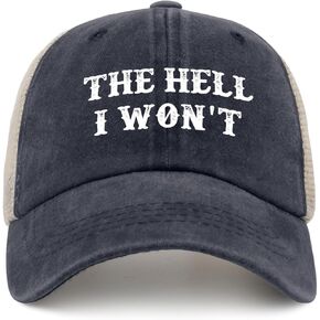 The Hell I Won't Trucker Hat Men Vintage Mesh Cap for Summer