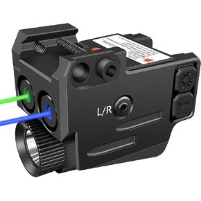 Green and Blue Laser Sight with 500 Lumens Flashlight, USB Rechargeable Flashlight with Blue Green Laser Sight,3in1 Laser Light Combo with 20mm Picatinny Rail Mount for Pistol Handgun Rifles