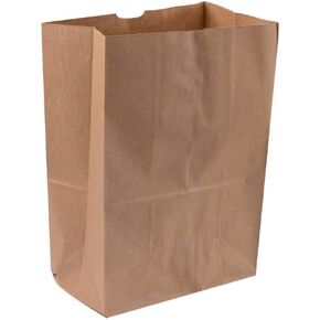 25 count Heavy Duty 12"W x 7"D x 17"H Kraft Brown Paper Barrel Sack Bag 57 Lbs Basis Weight for Food Shopping, Grocery (25 bags)