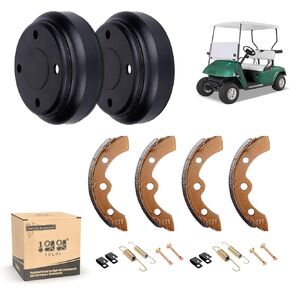 10L0L Golf Cart Brake Drums & Brake Shoes Deluxe Set for Golf Cart Club Cart DS (1995-up) & Precedent (2004-up) with Brake Shoes Spring Kit
