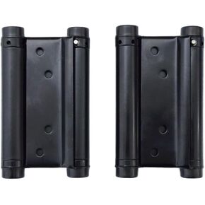 1 Pair 2 Pcs 4'' Stainless Steel Matte Black Double Action Spring Door Hinge for Saloon Cafe Door Shop