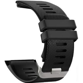 Watch Band Compatible with Garmin Vivoactive HR, Soft Silicone Replacement Watch Band Suitable for Garmin Vivoactive HR Sports GPS Smart Watch with Adapter Tools Black
