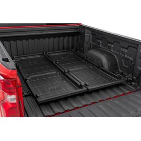 Rough Country Truck Bed Cargo Storage Tray - Fits All Popular Pickup Trucks, Truck Bed Organizer with Slide Out Design for Easy Tailgate Access