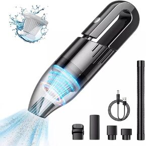 Handheld Vacuum Cleaner Cordless - Portable Powerful Rechargeable Wet & Dry Mini Car Vacuums, 150W 6Kpa Strong Suction Hand Vac for Pet Hair, Home, Car, Keyboard and Desktop
