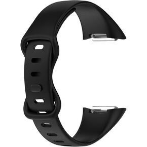 LOKEKE Compatible with Fitbit Charge 5 Replacement Band - Replacement Silicone Wrist Watch Band Strap Compatible with Fitbit Charge 5(Silicone Black)
