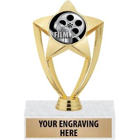 Crown Awards 6" Gold Film Trophies - Film Roll Star Trophy Prime