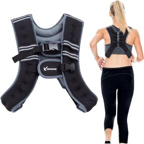 Weighted Vest for Women Men and Kids 6lb/12lb with Reflective Stripe and Double Adjustable Buckle Straps Weight Vests for Workout, Strength Training, Running, Cardio, Weight Loss, Walking
