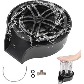 Petyoung Glass Rinser for Kitchen Sink, 360 Degree Rotating Bottle Washer, Kitchen Sink Cup Rinser, Faucet Glass Cup Washer Cleaner Attachment Accessory for Bar Sink