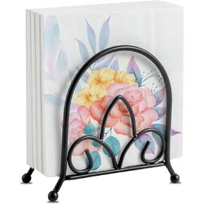 Upright Napkin Holder for Tables, Modern Metal Black Paper Napkin Holders for Kitchen, Dining Tables & Countertops Standing Napkin Dispenser Cocktail Napkin Holders for for Indoor & Outdoor Use