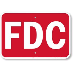 SmartSign Fire Departmen Connection FDC Sign, 12" x 18", 63 mil Aluminum, 3M Laminated Engineer Grade Reflective Material, Fade Resistant, Made in USA