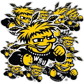 Desert Cactus Wichita State University Sticker WSU Shockers Sticker Vinyl Decals Laptop Water Bottle Car Scrapbook 13.43x10.98 Sheet T3 (Type 3-1)