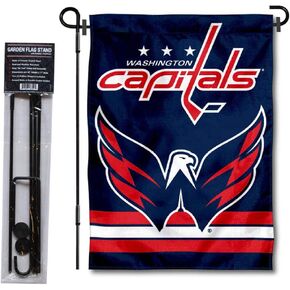 WinCraft Washington Capitals Garden Flag with Pole Stand Holder